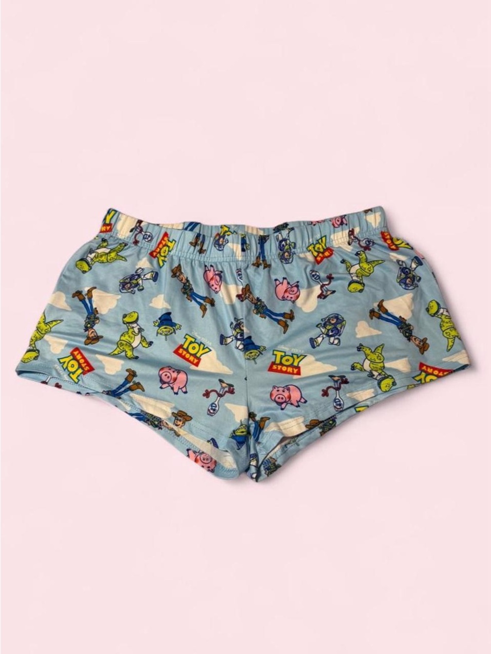 Disney Light Blue Toy Story Pajama Shorts with Multicolor Characters